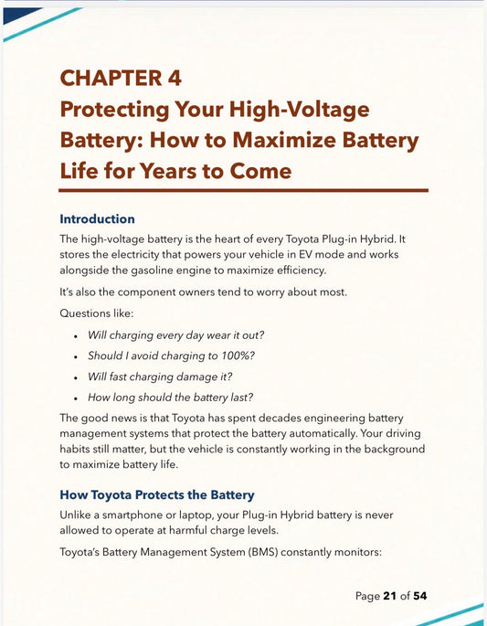 Caring For Your Toyota Plug-in Hybrid