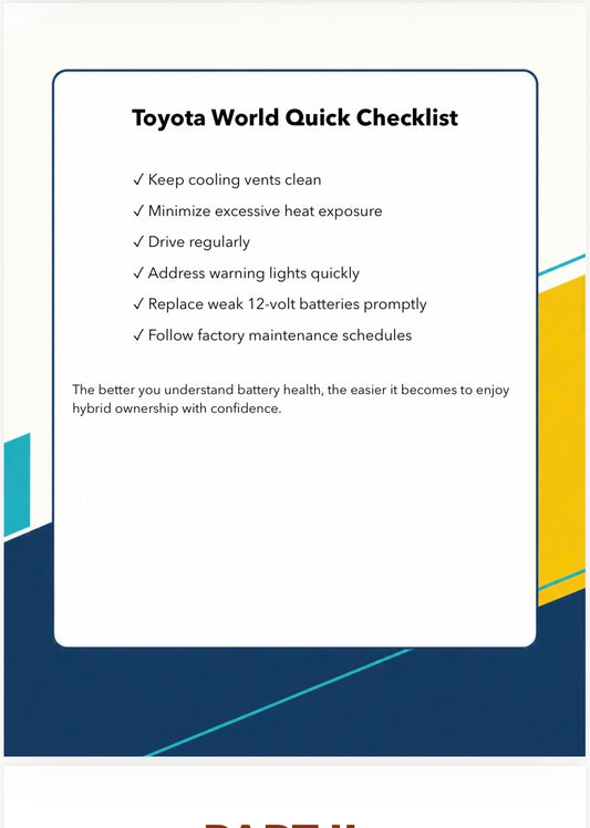 Toyota Hybrid Owners Toolkit