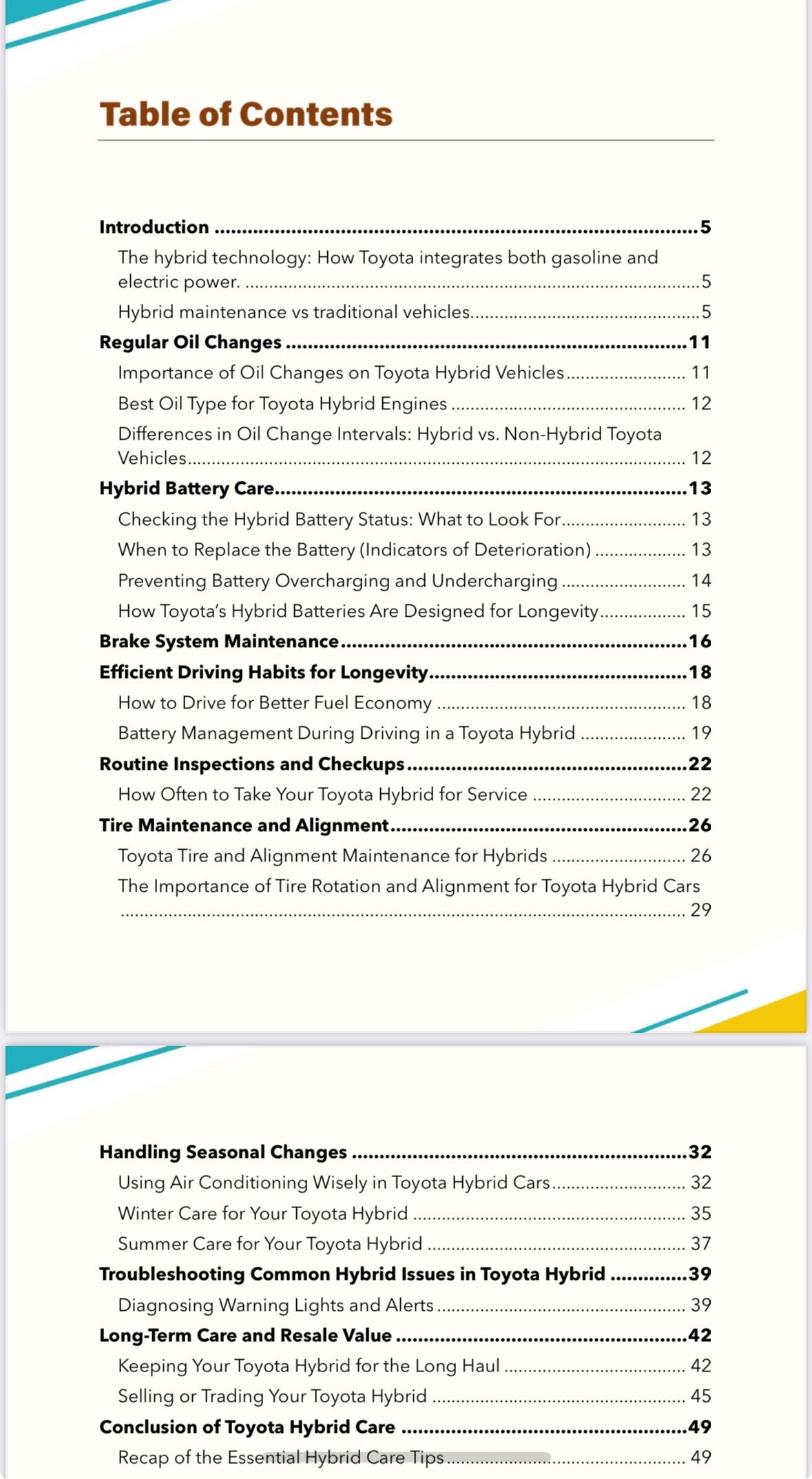 Caring for Your Toyota Hybrid Guide