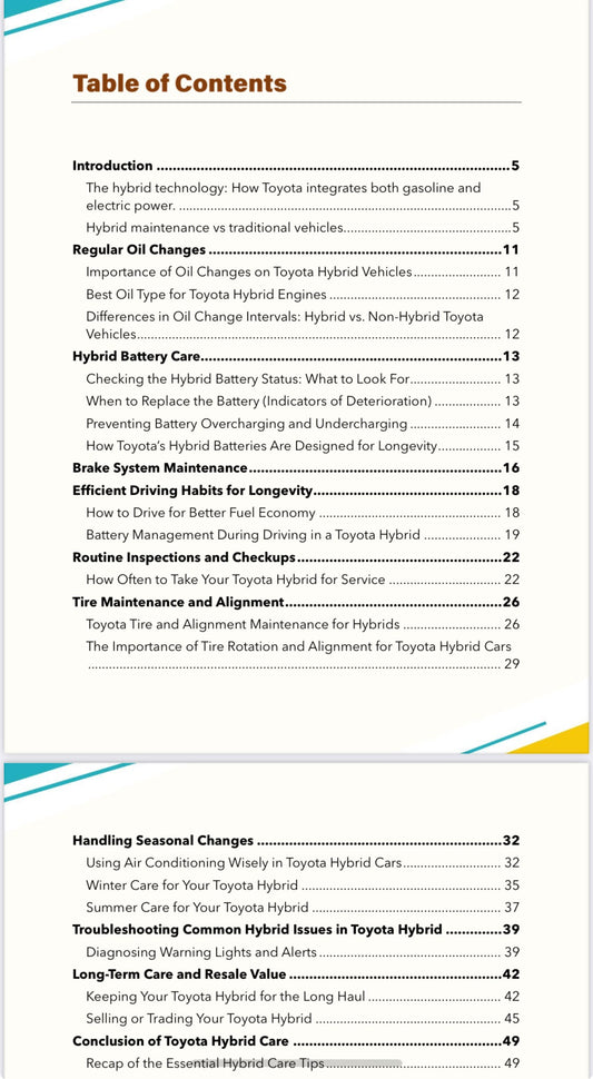 Caring for Your Toyota Hybrid Guide